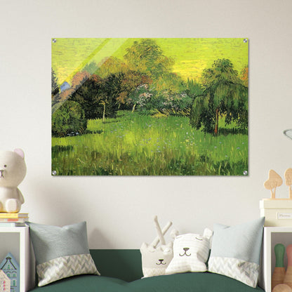 Public Park with Weeping Willow The Poet s Garden I - Vincent van Gogh Acrylic Print - 70x100 cm / 28x40″ inches