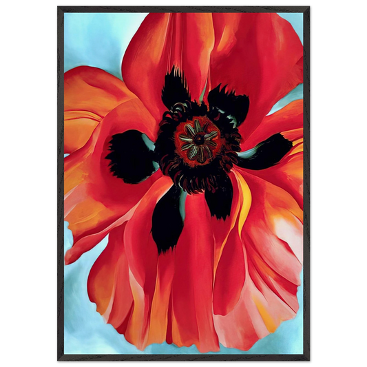 Red Poppy VI - Georgia OKeeffe 70x100 cm / 28x40 inches Framed Art Print – Black Wooden Frame