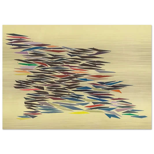 Colors with Yellow - Post-Painterly Abstraction - Robert Goodnough Brushed Aluminum Print - 70x100 cm / 28x40 inches | Robert Goodnough Aluminum Print | Robert Goodnough Prints