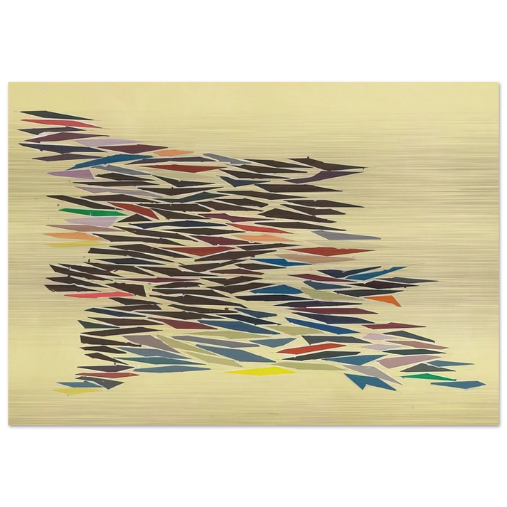 Colors with Yellow - Post-Painterly Abstraction - Robert Goodnough Brushed Aluminum Print - 70x100 cm / 28x40 inches | Robert Goodnough Aluminum Print | Robert Goodnough Prints