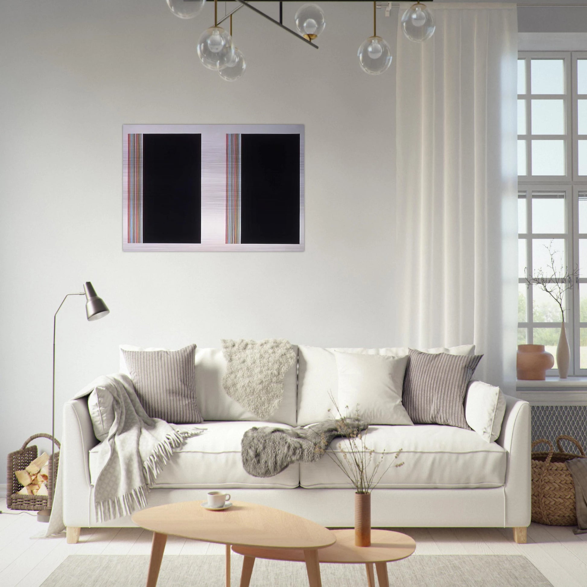 Looking Glass - Color Field Painting - Gene Davis Brushed Aluminum Print - 70x100 cm / 28x40 inches | Gene Davis Aluminum Print | Gene Davis Prints