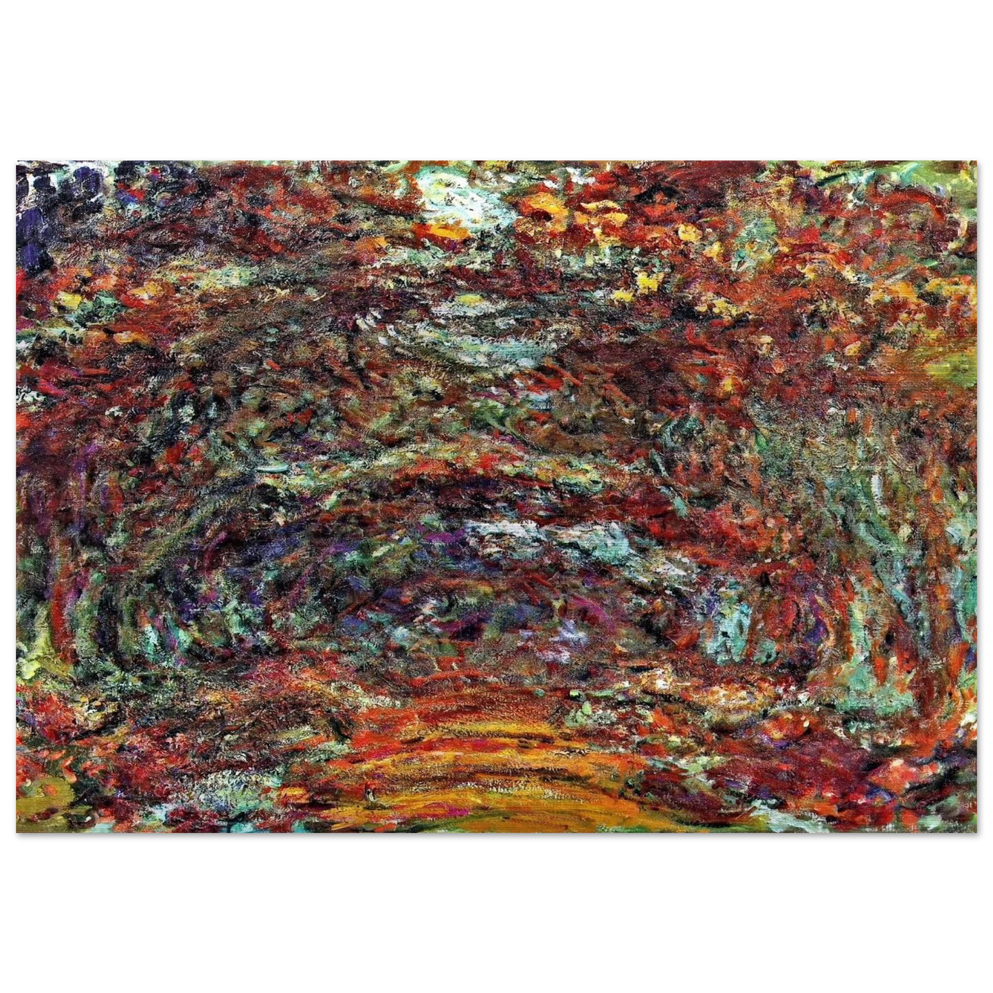 The Rose Path, Giverny - claude monet Brushed Aluminum Print - 70x100 cm / 28x40 inches | claude monet Aluminum Print | claude monet Prints