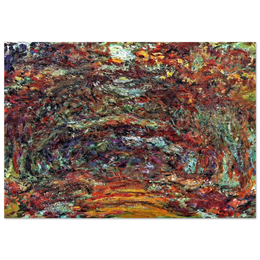 The Rose Path, Giverny - claude monet Brushed Aluminum Print - 70x100 cm / 28x40 inches | claude monet Aluminum Print | claude monet Prints