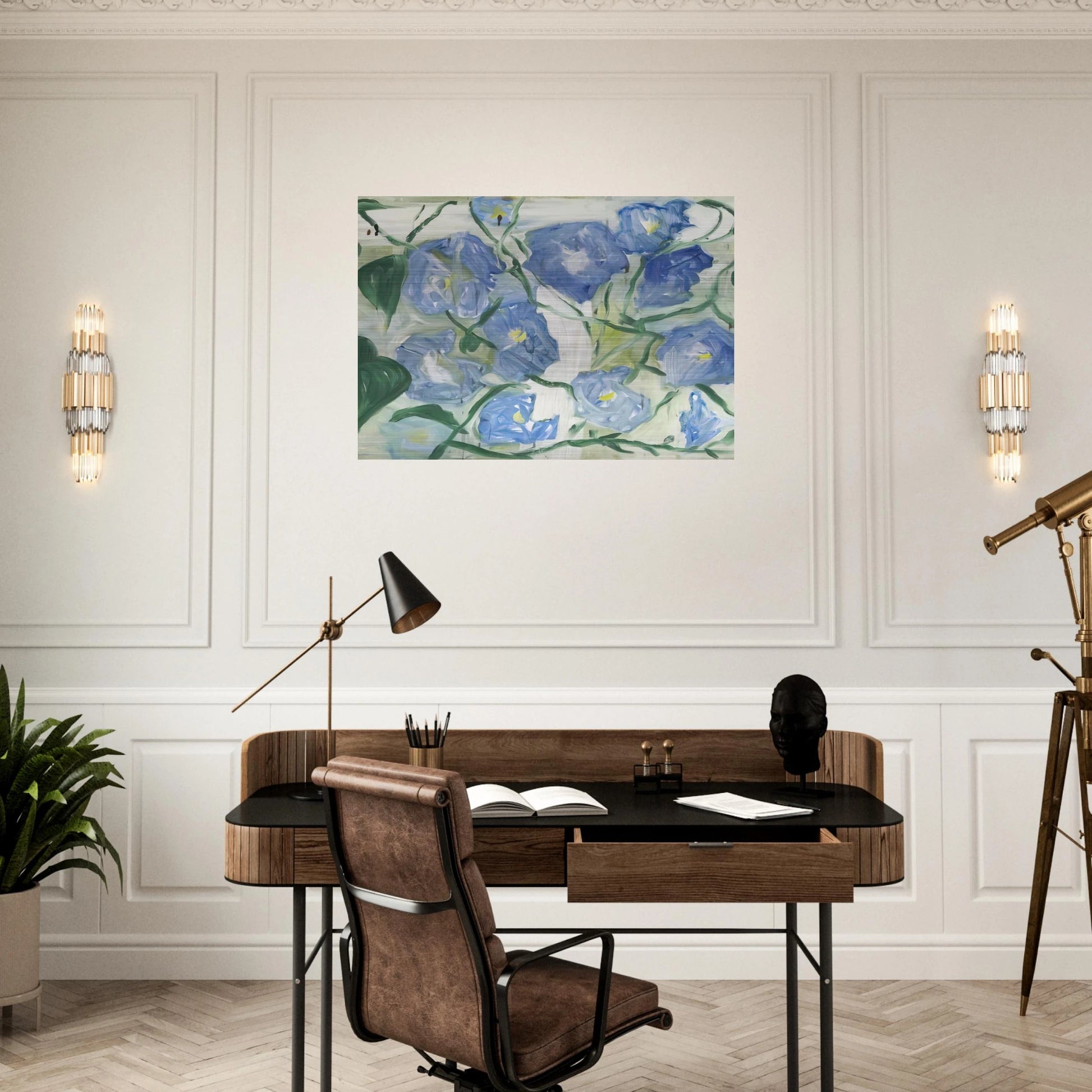 Morning Glories - 1984 - Jennifer Bartlett Brushed Aluminum Print - 70x100 cm / 28x40 inches | Jennifer Bartlett Aluminum Print | Jennifer Bartlett Prints