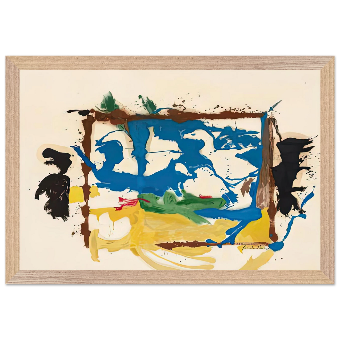 Helen Frankenthaler - Swan Lake I, 1961- Wall Art - 28x40 inches / 70x70 cm - Canvas (Imperial)-canvas - -
