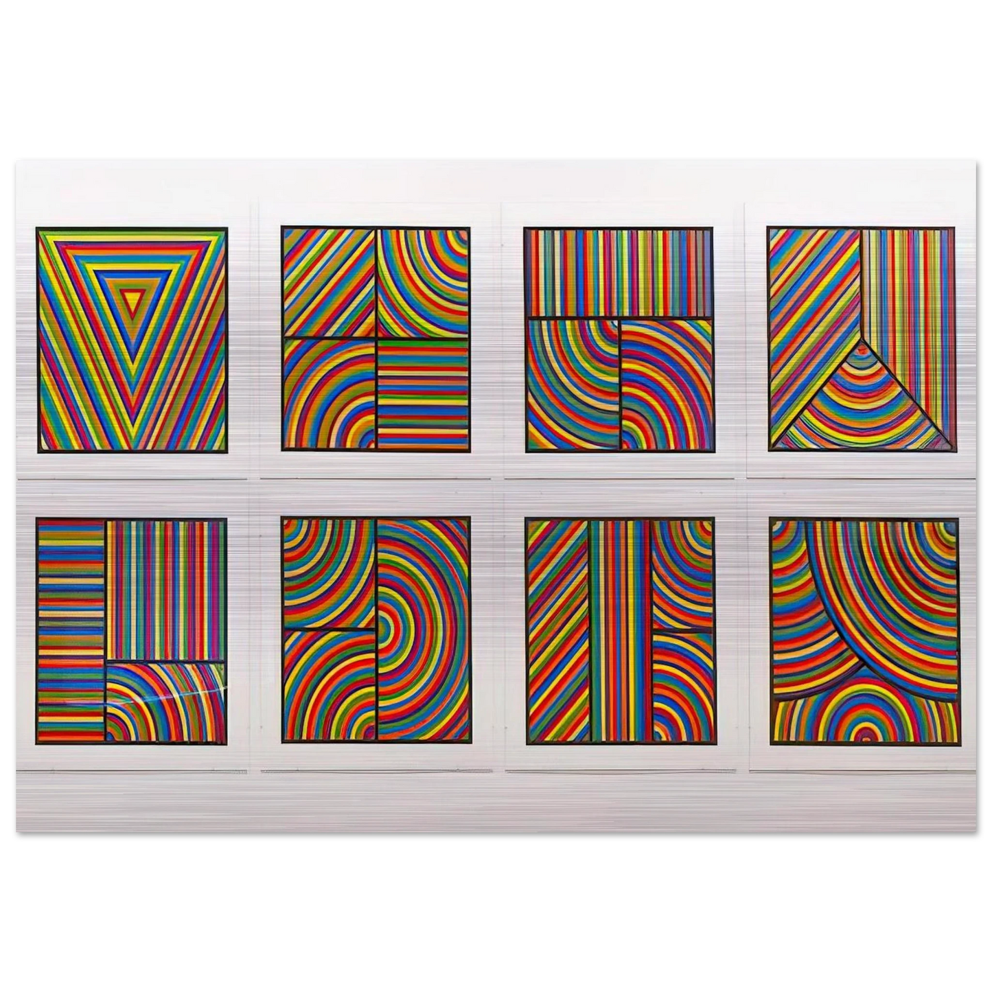 Color Bands Wadsworth Portfolio - Sol LeWitt Brushed Aluminum Print - 70x100 cm / 28x40 inches | Sol LeWitt Aluminum Print | Sol LeWitt Prints