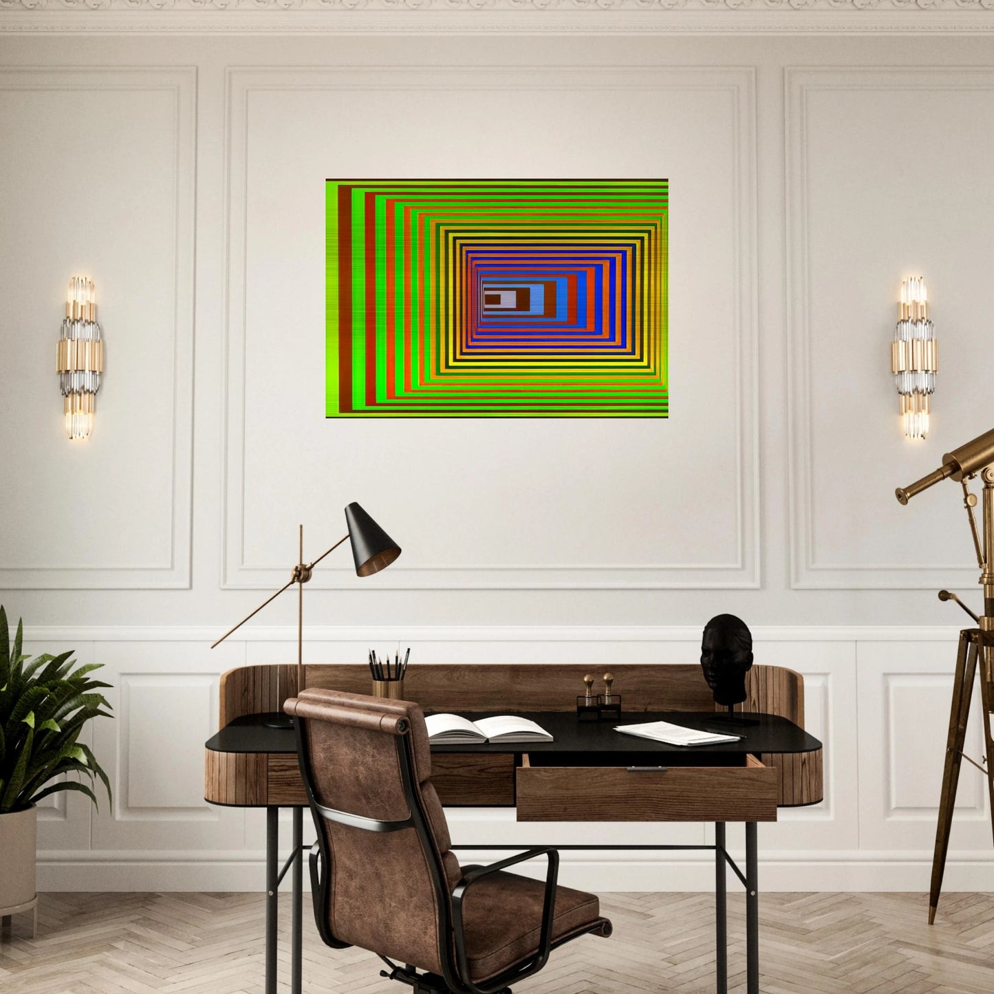 Vonal Stri - 1975 - Victor Vasarely Brushed Aluminum Print - 70x100 cm / 28x40 inches | Victor Vasarely Aluminum Print | Victor Vasarely Prints