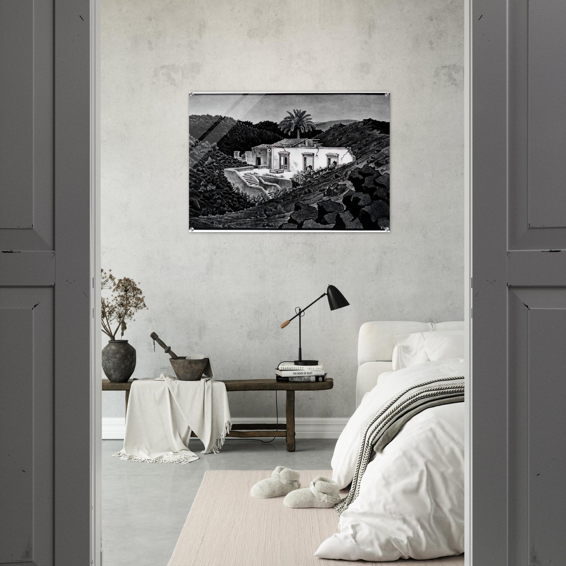 HOUSE IN THE LAVA NEAR NUNZIATA - MC Escher Acrylic Print - 70x100 cm / 28x40″ inches | Maurits Cornelis Escher Prints