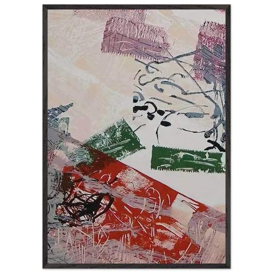 Lithograph 1968 - Jean-Paul Riopelle 70x100 cm / 28x40 inches Framed Art Print – Black Wooden Frame