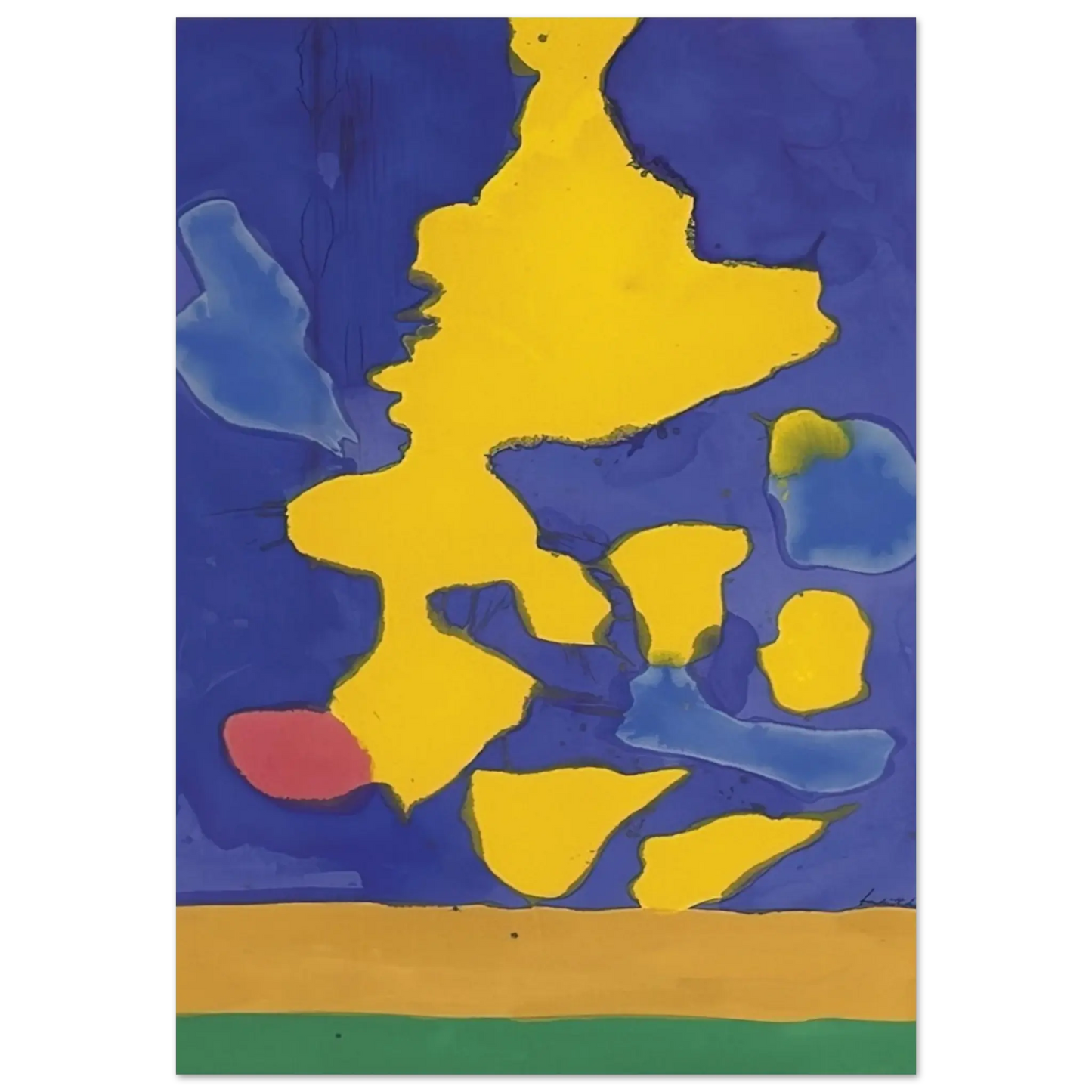 Helen Frankenthaler - Saturn Revisited - 1964 Wall art - 40x50 cm / 16x20 Inches - Premium Wooden Framed Poster With Fine Art Paper - Wood frame
