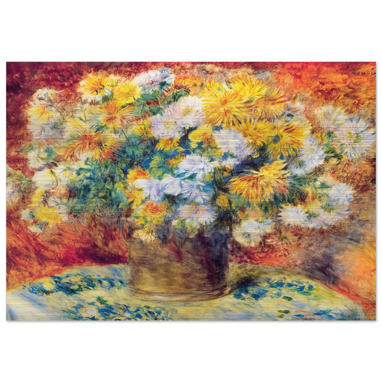 Chrysan the mums - Pierre-Auguste Renoir Brushed Aluminum Print - 70x100 cm / 28x40 inches | Pierre-Auguste Renoir Aluminum Print | Pierre-Auguste Renoir Prints