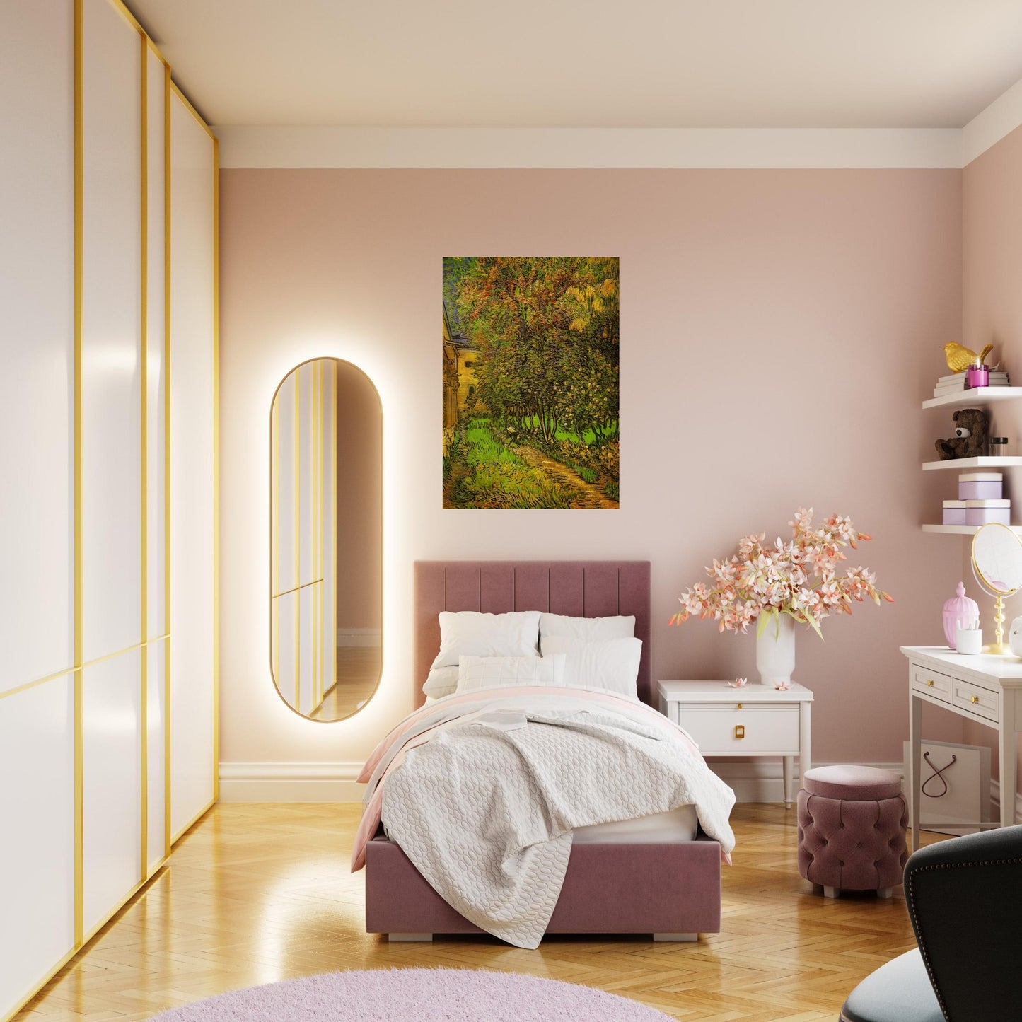 The Garden of Saint-Paul Hospital - Vincent van Gogh Brushed Aluminum Print - 70x100 cm / 28x40 inches | Vincent van Gogh Aluminum Print | Vincent van Gogh Prints