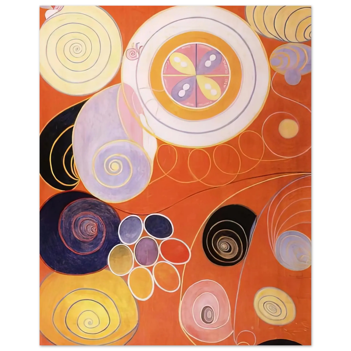Hilma af Klint - THEY TENS MAINSTAY IV 1907 Wall art - A1 (59.4 x 84.1  cm) - Premium Wooden Framed Poster With Fine Art Paper - Black frame