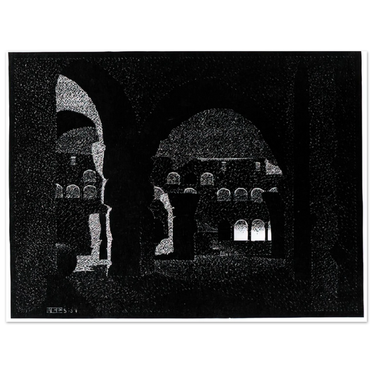 MC Escher - NOCTURNAL ROME COLOSSEUM Wall Art - 21x29.7 cm / 8x12" - Fine Art Poster - -