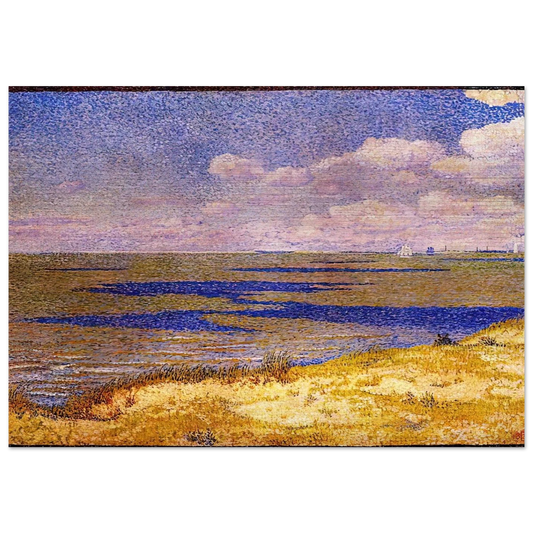 VIEW OF THE RIVER SCHELDT 1893 - Theo van Rysselberghe Brushed Aluminum Print - 70x100 cm / 28x40 inches | Theo van Rysselberghe Aluminum Print | Theo van Rysselberghe Prints