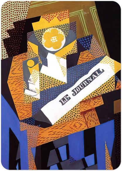 NEWSPAPER AND FRUIT DISH 1916 By Juan Gris Pack of 10 Post Cards | Juan Gris Post Cards | A6 (10.5 x 14.8 cm) - 4.1 x 5.8 inches