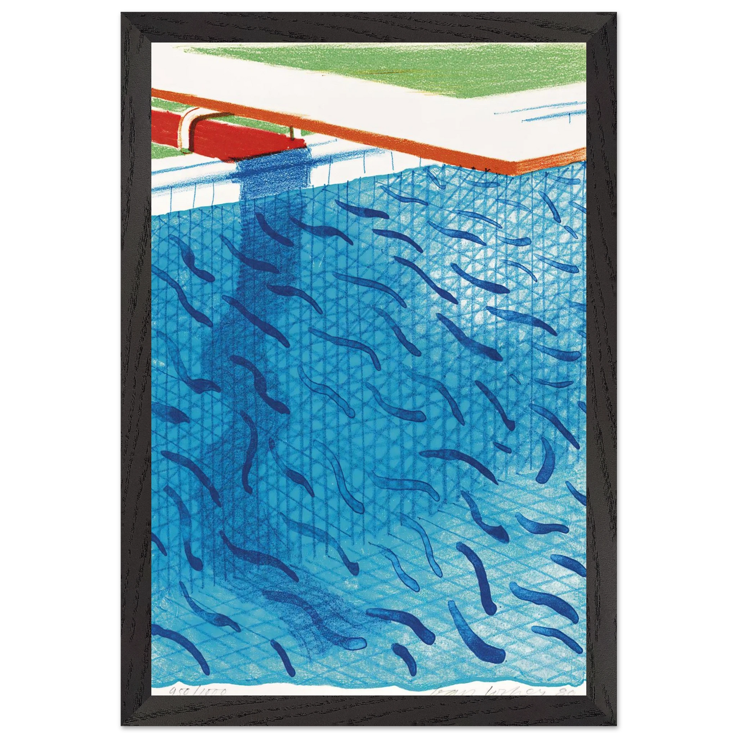 David Hockney - David Hockney Wall art - 40x40 cm / 16x16 inches - Premium Wooden Framed Poster With Fine Art Paper-canvas - White frame