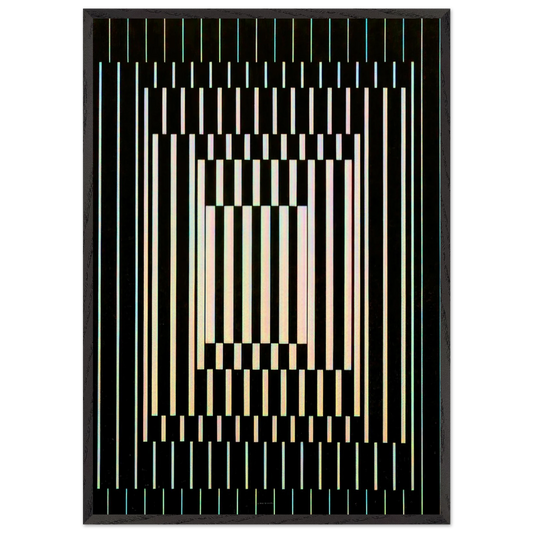 Bora III - 1964 - Victor Vasarely 70x100 cm / 28x40 inches Framed Art Print – Black Wooden Frame