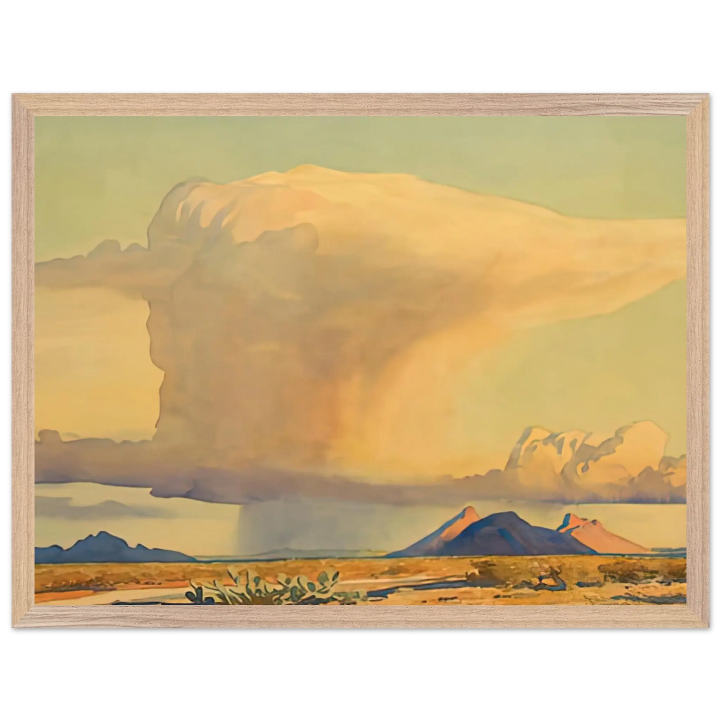 Maynard Dixon - DROUGHT AND DOWNPOUR 1944 Wall art - A2 (42 x 59.4  cm) - Premium Wooden Framed Poster With Fine Art Paper - White frame
