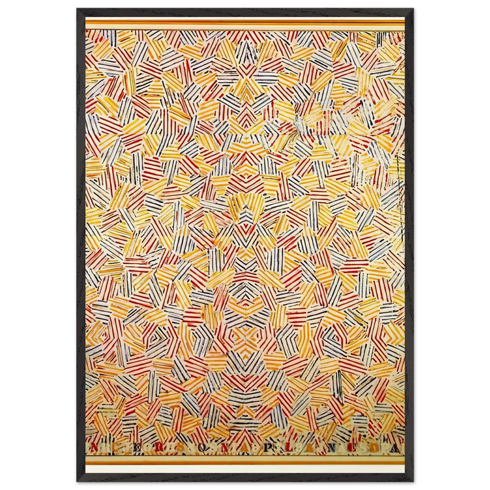 DANCERS ON A PLANE - Jasper Johns 70x100 cm / 28x40 inches Framed Art Print – Black Wooden Frame