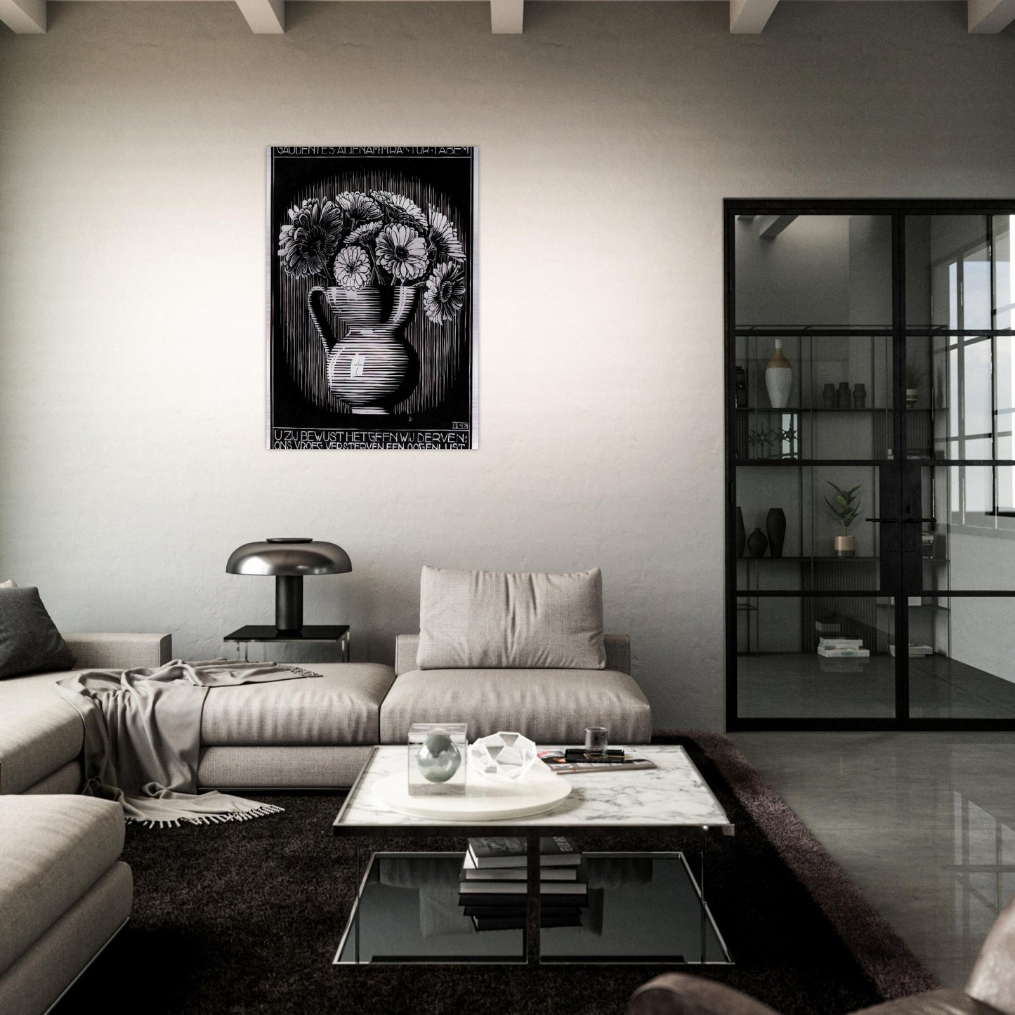 EMBLEMATA VASE - MC Escher Brushed Aluminum Print - 70x100 cm / 28x40 inches | MC Escher Aluminum Print | MC Escher Prints