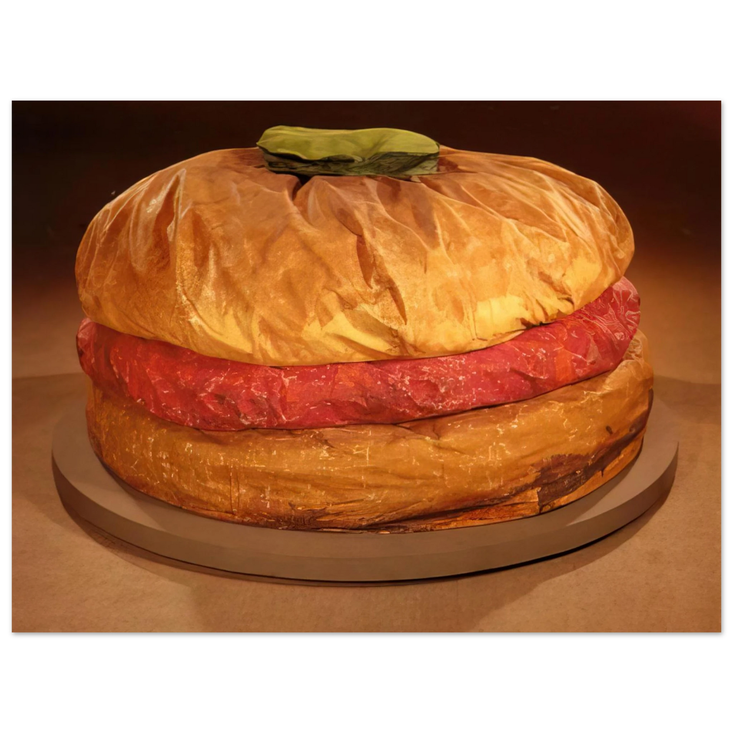 Claes Oldenburg - FLOOR BURGER GIANT HAMBURGER 1962  75x100 cm / 30x40inches Fine Art Poster