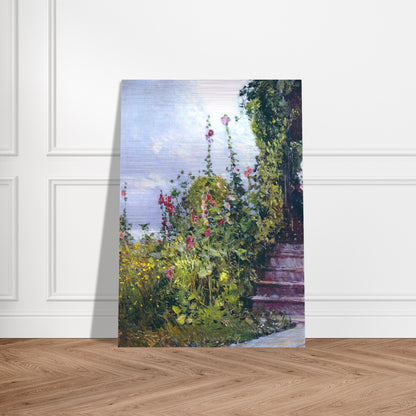 Celia Thaxter's Garden, Appledore, Isles of Shoals - Childe Hassam Brushed Aluminum Print - 70x100 cm / 28x40 inches | Childe Hassam Aluminum Print | Childe Hassam Prints