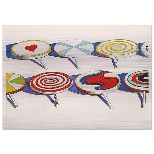 Big Suckers - 1971 - Wayne Thiebaud Brushed Aluminum Print - 70x100 cm / 28x40 inches | Wayne Thiebaud Aluminum Print | Wayne Thiebaud Prints