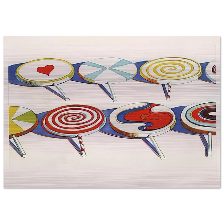 Big Suckers - 1971 - Wayne Thiebaud Brushed Aluminum Print - 70x100 cm / 28x40 inches | Wayne Thiebaud Aluminum Print | Wayne Thiebaud Prints