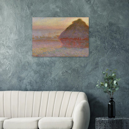 Grainstack Sunset - claude monet Brushed Aluminum Print - 70x100 cm / 28x40 inches | claude monet Aluminum Print | claude monet Prints