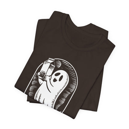 just un père qui revient toujours avec du lait t-shirt Halloween - T-shirt unisexe en jersey à manches courtes