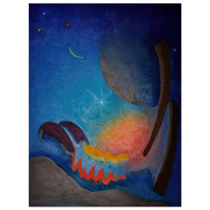 Agnes Lawrence Pelton - Night Fires - Precisionism  75x100 cm / 30x40inches Fine Art Poster