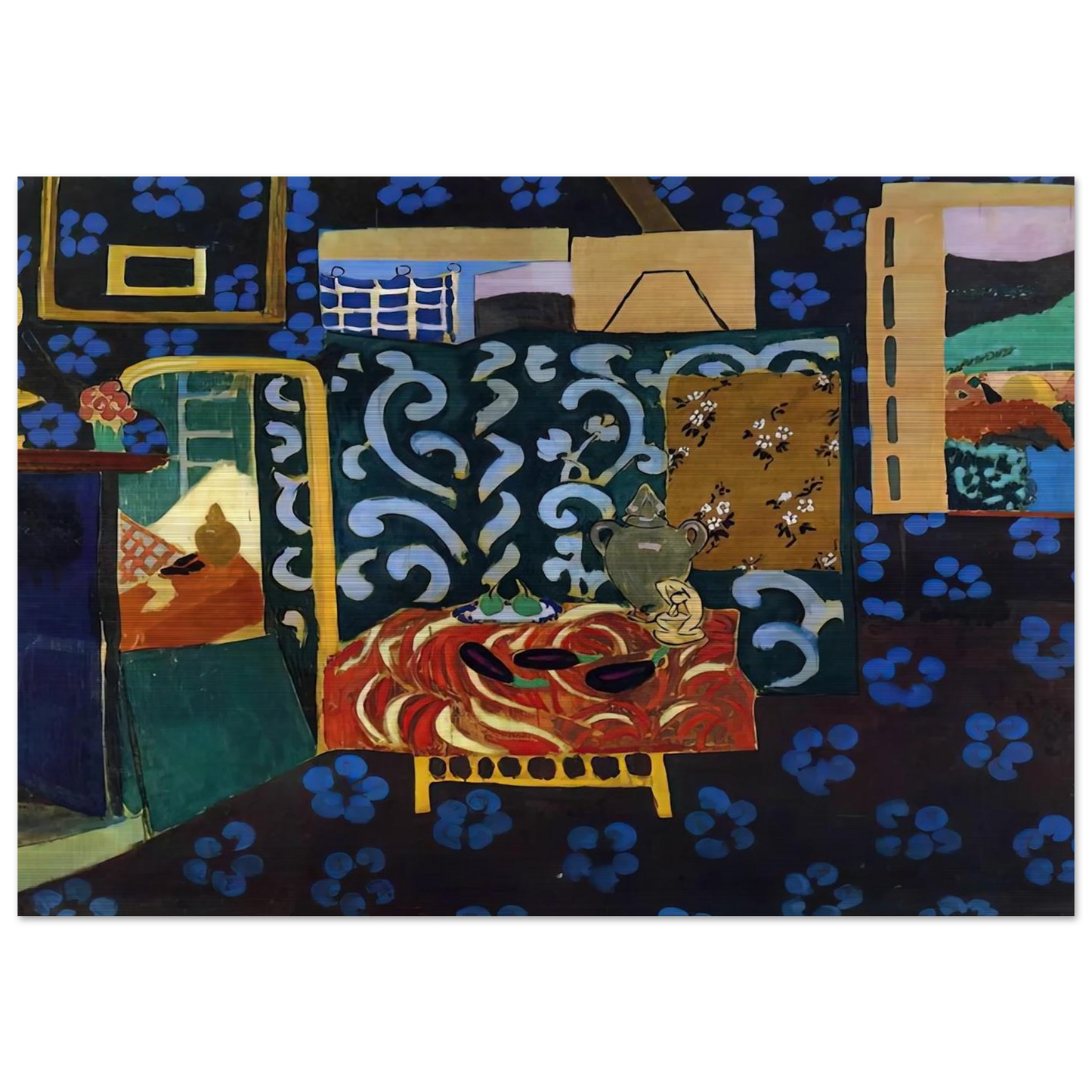 STILL LIFE WITH AUBERGINES 1911 - Henri Matisse Brushed Aluminum Print - 70x100 cm / 28x40 inches | Henri Matisse Aluminum Print | Henri Matisse Prints