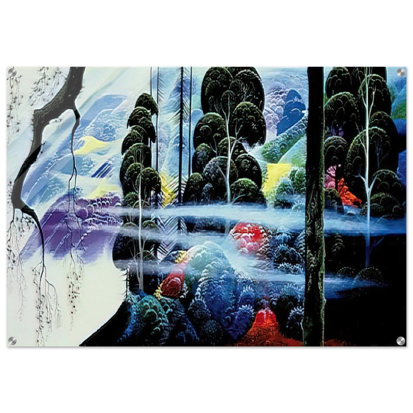Along the Coast - Eyvind Earle Acrylic Print - 70x100 cm / 28x40″ inches
