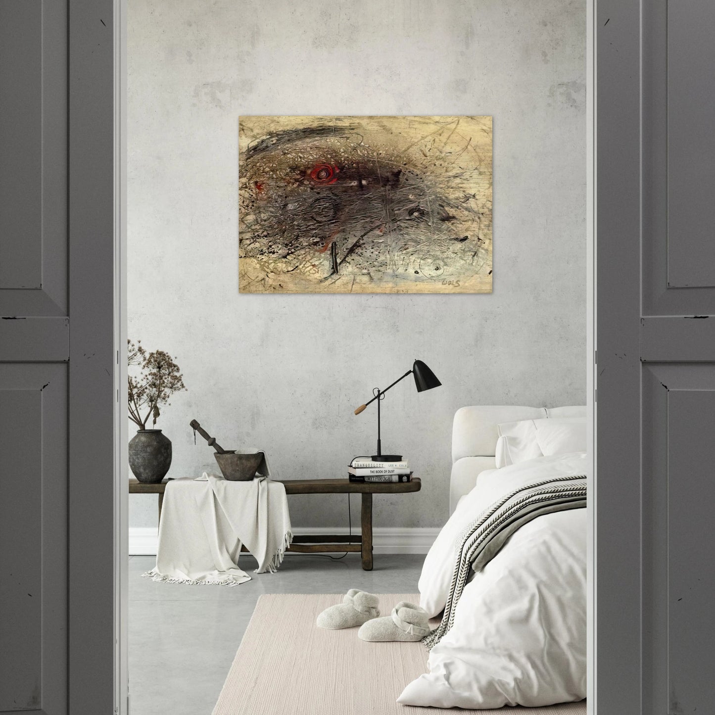 Untitled 6 - Tachisme - Wols Brushed Aluminum Print - 70x100 cm / 28x40 inches | Wols Aluminum Print | Wols Prints