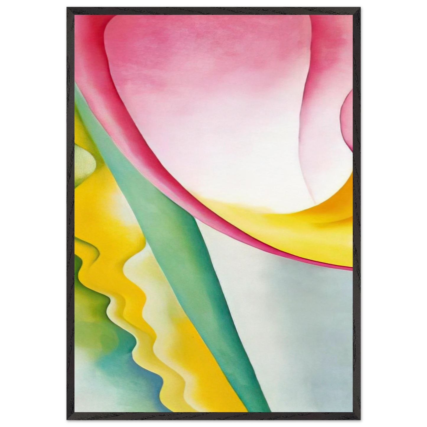 Abstraction No 77  Tulip  - Georgia OKeeffe 70x100 cm / 28x40 inches Framed Art Print – Black Wooden Frame