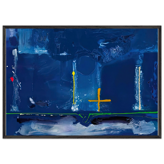 Sister Sky 1991- - Helen Frankenthaler 70x100 cm / 28x40 inches Framed Art Print – Black Wooden Frame