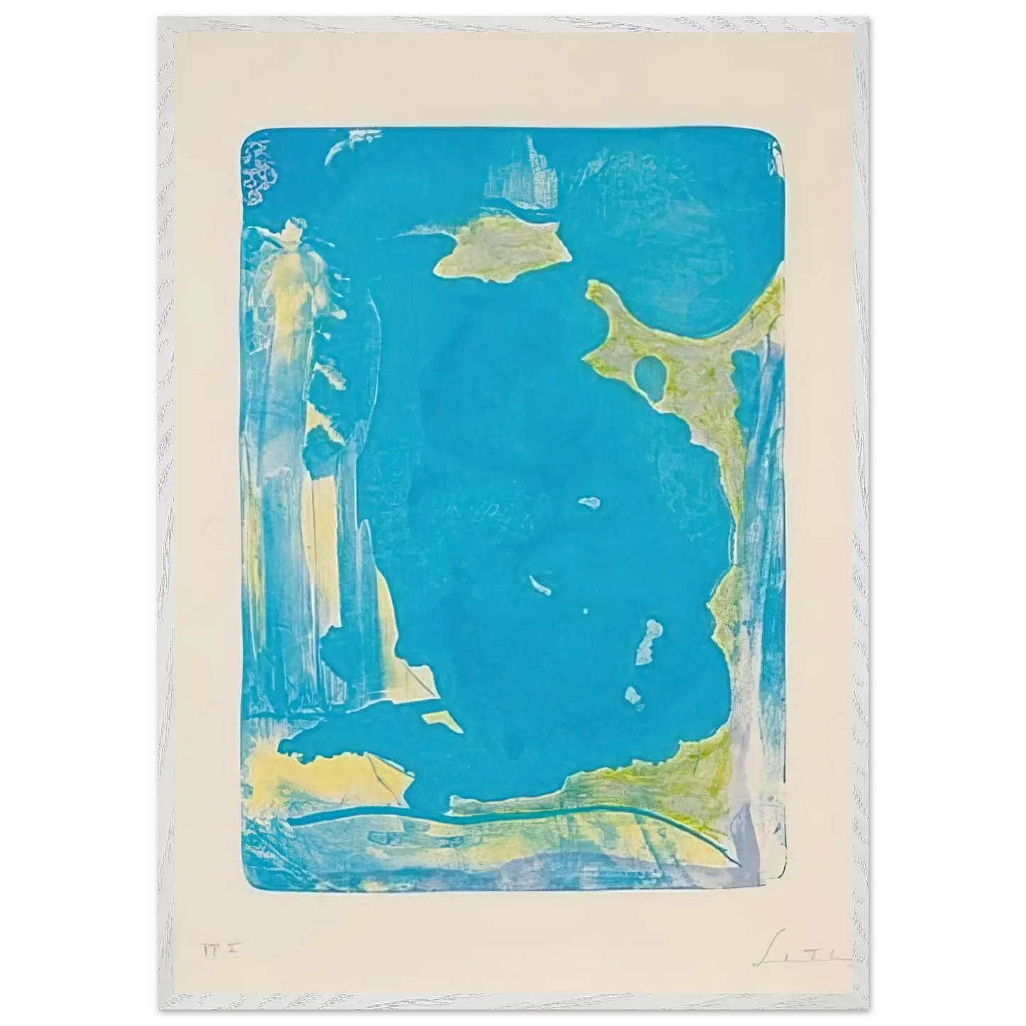 Helen Frankenthaler - Reflections IV - 1995 Wall art - 27x35 cm / 11x14 Inches - Premium Wooden Framed Poster With Fine Art Paper - Black frame