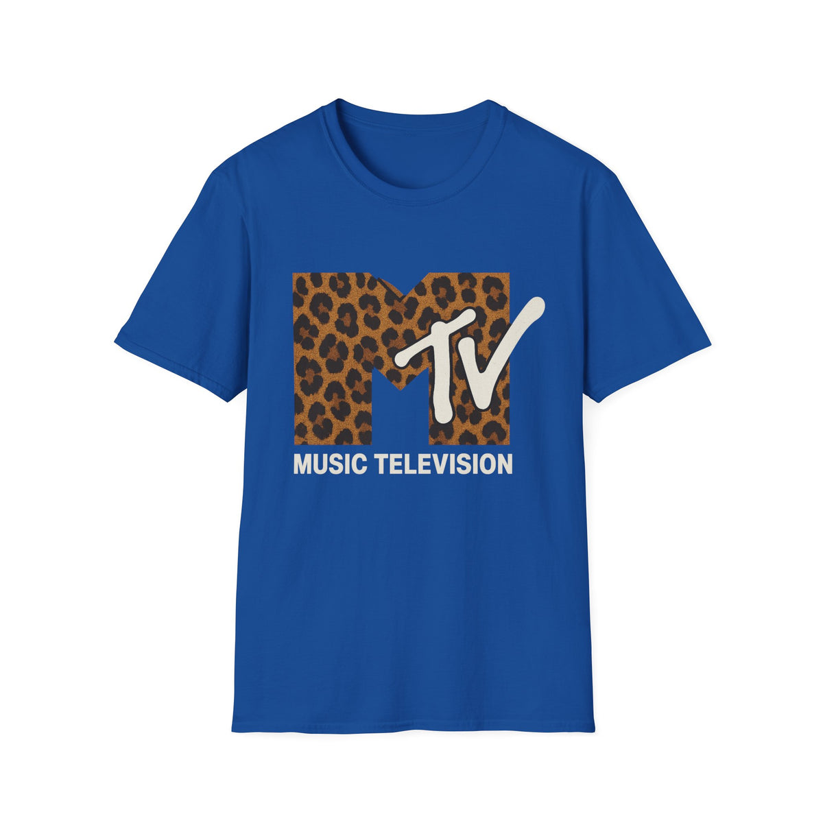 T-shirt graphique rétro MTV imprimé léopard vintage Télé musique Années 80 90 Tee-shirt de groupe unisexe Chemise rock imprimé animal