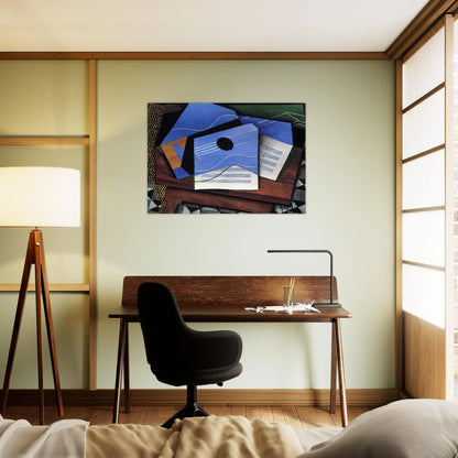 GUITAR ON A TABLE 1915 - Juan Gris Brushed Aluminum Print - 70x100 cm / 28x40 inches | Juan Gris Aluminum Print | Juan Gris Prints