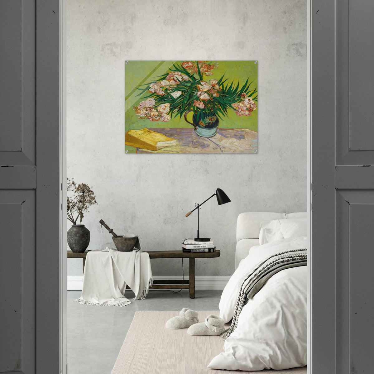 Oleanders and Books - Vincent van Gogh Acrylic Print - 70x100 cm / 28x40″ inches