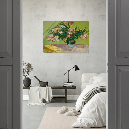 Oleanders and Books - Vincent van Gogh Acrylic Print - 70x100 cm / 28x40″ inches