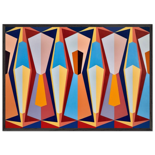 Stage II - 1958 - Karl Benjamin 70x100 cm / 28x40 inches Framed Art Print – Black Wooden Frame