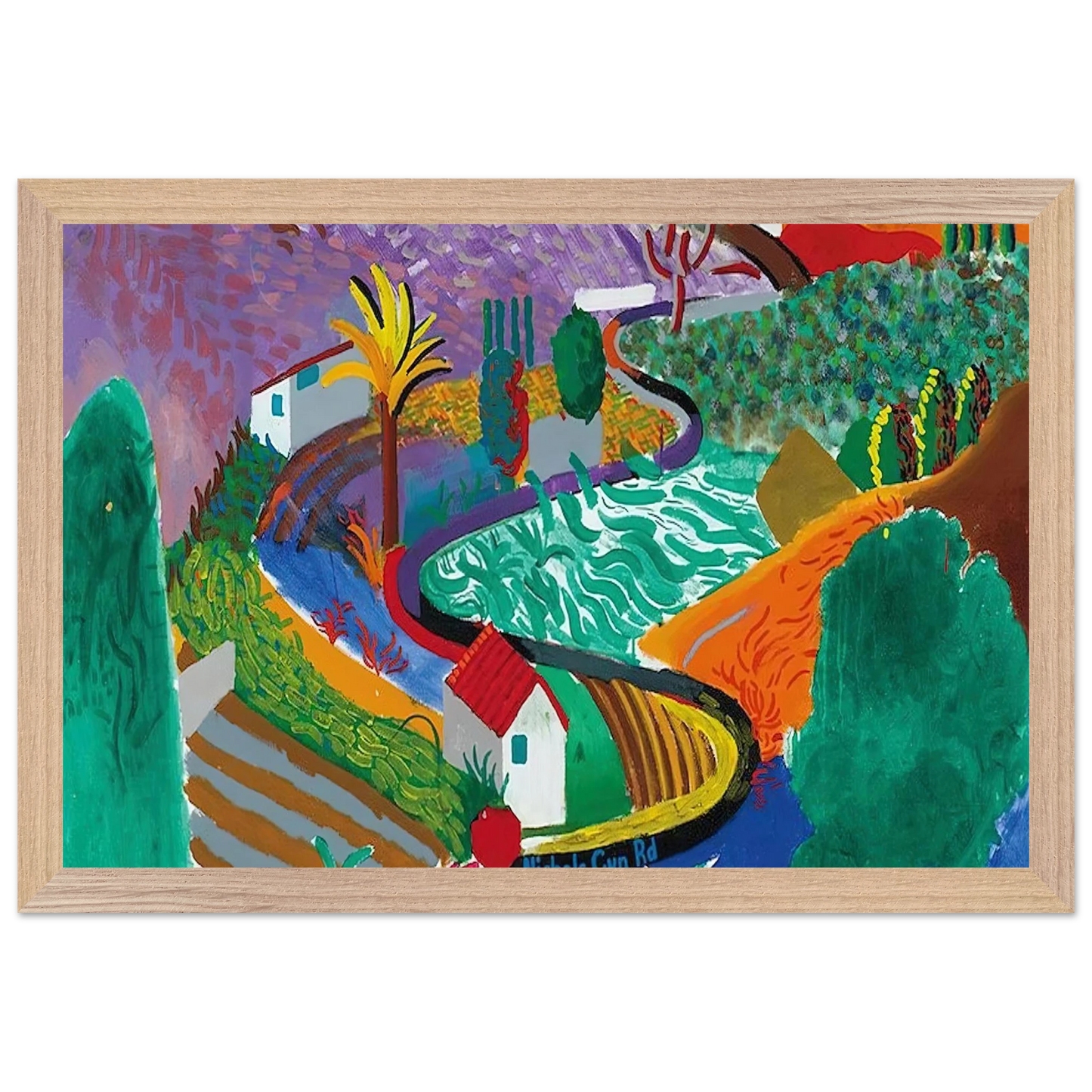 David Hockney - David Hockney Wall art - 13x18 cm / 5x7 inches - Premium Wooden Framed Poster With Fine Art Paper-canvas - White frame