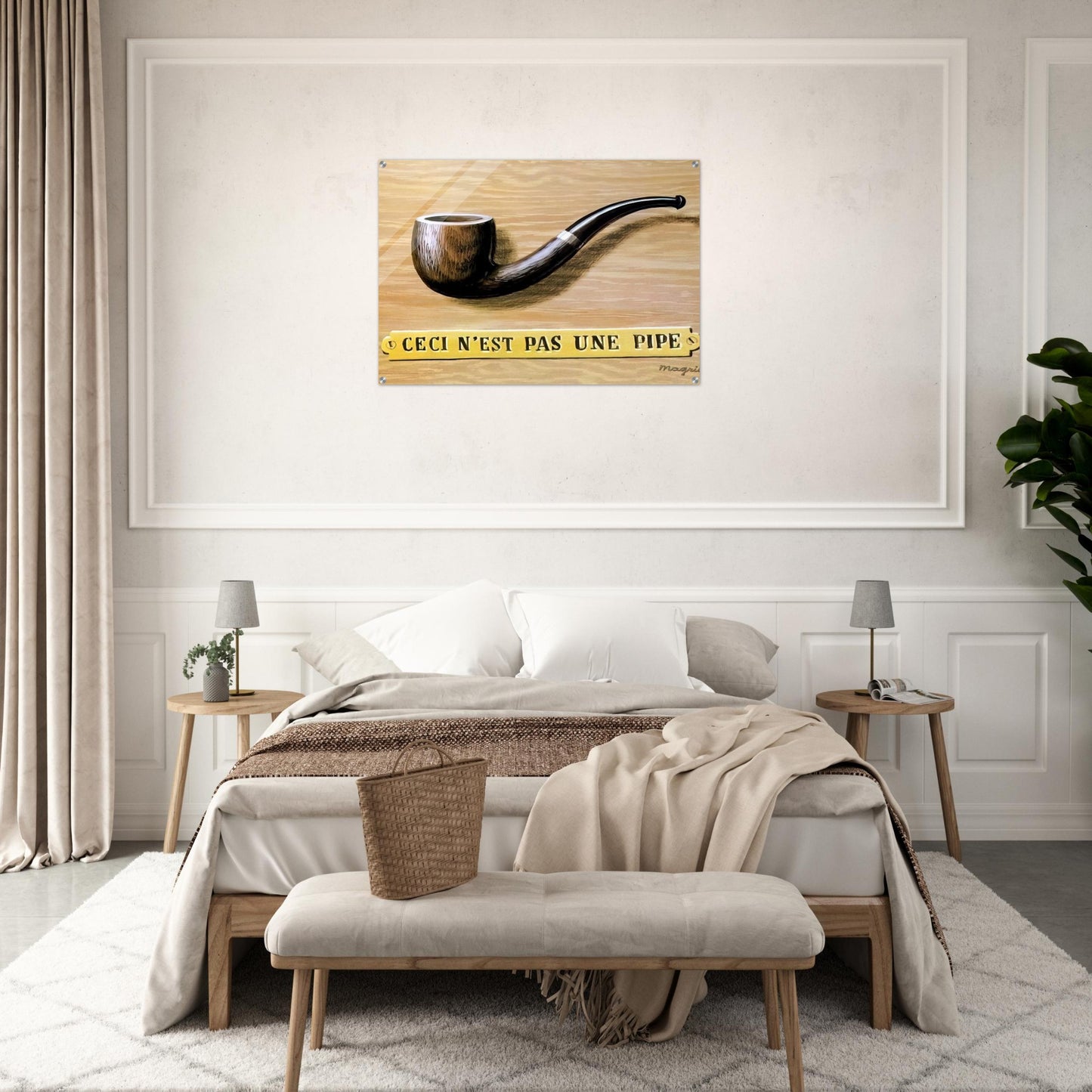 THE TREACHERY OF IMAGES THIS IS NOT A PIPE 1966 - Rene Magritte Acrylic Print - 70x100 cm / 28x40″ inches