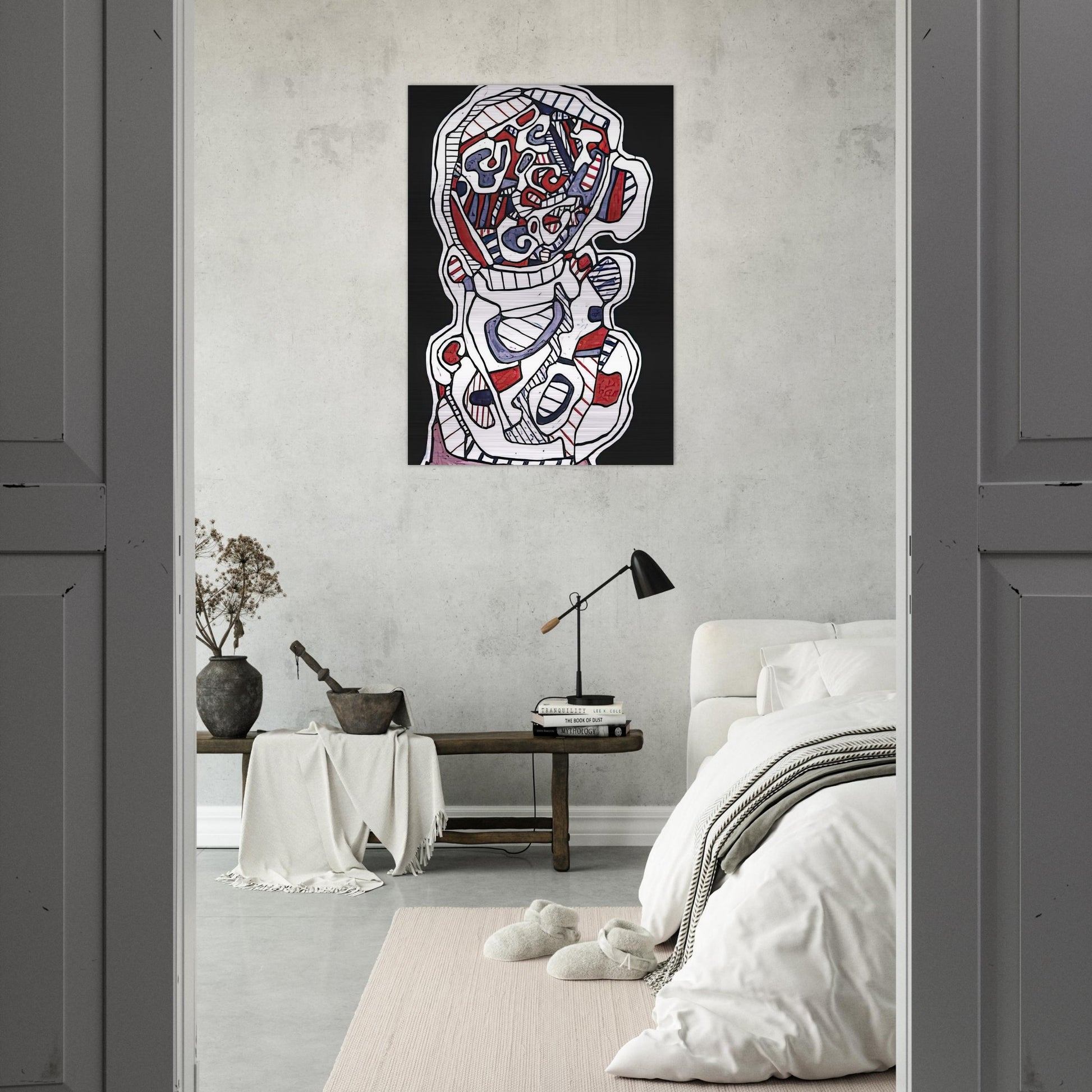 TEA VII - Jean Dubuffet Brushed Aluminum Print - 70x100 cm / 28x40 inches | Jean Dubuffet Aluminum Print | Jean Dubuffet Prints