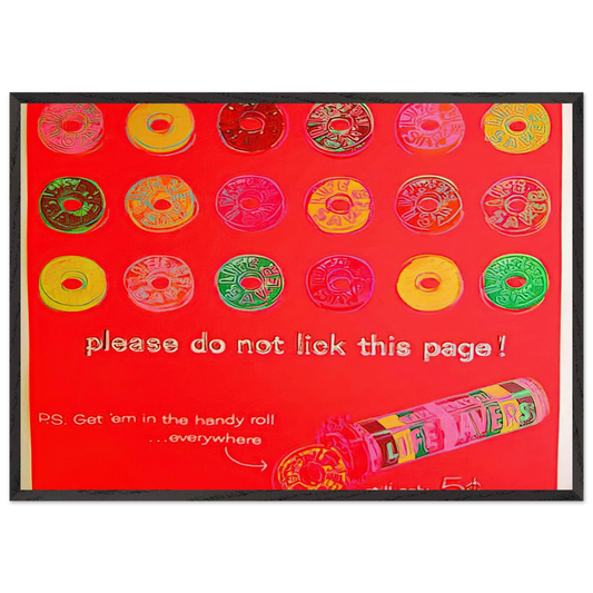 Life Savers - Andy Warhol 70x100 cm / 28x40 inches Framed Art Print – Black Wooden Frame