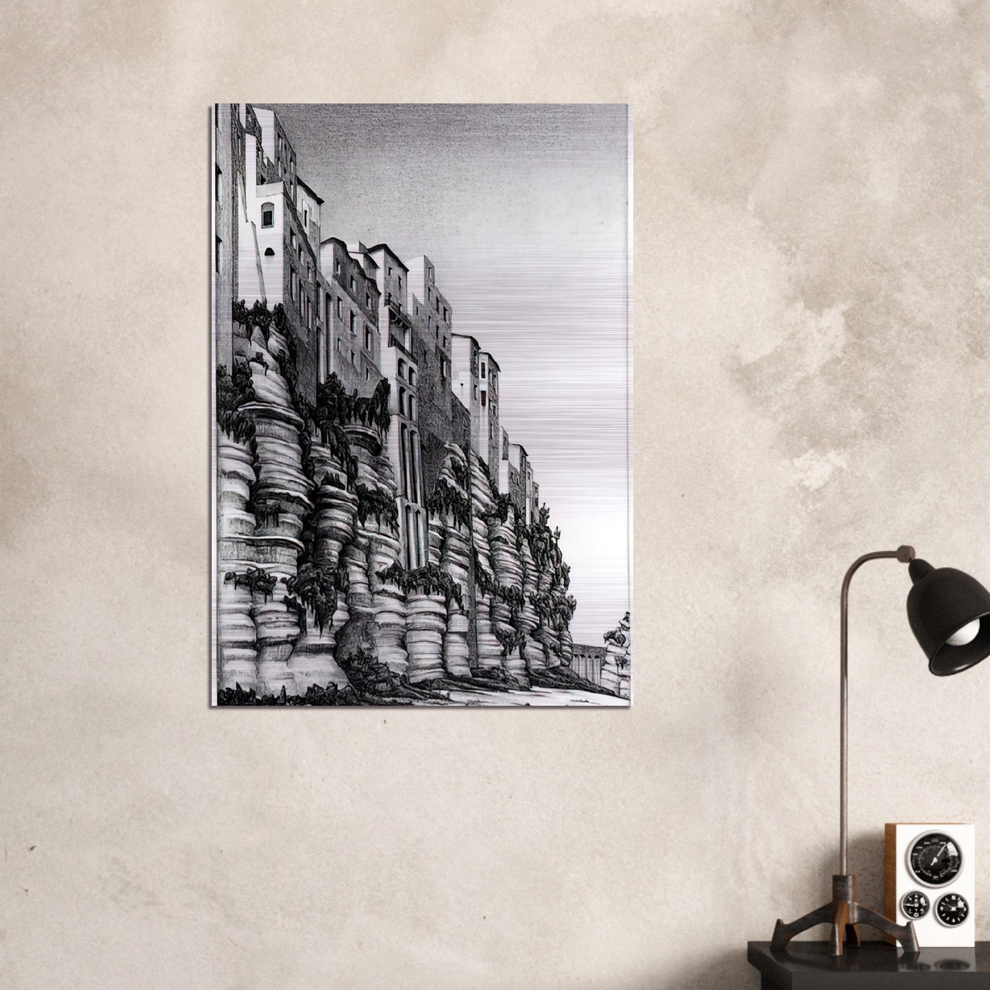 TROPEA CALABRIA - MC Escher Brushed Aluminum Print - 70x100 cm / 28x40 inches | MC Escher Aluminum Print | MC Escher Prints