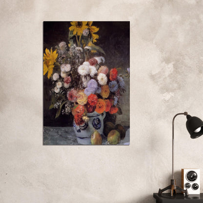 Mixed Flowers In An Earthware Pot - Pierre-Auguste Renoir Brushed Aluminum Print - 70x100 cm / 28x40 inches | Pierre-Auguste Renoir Aluminum Print | Pierre-Auguste Renoir Prints