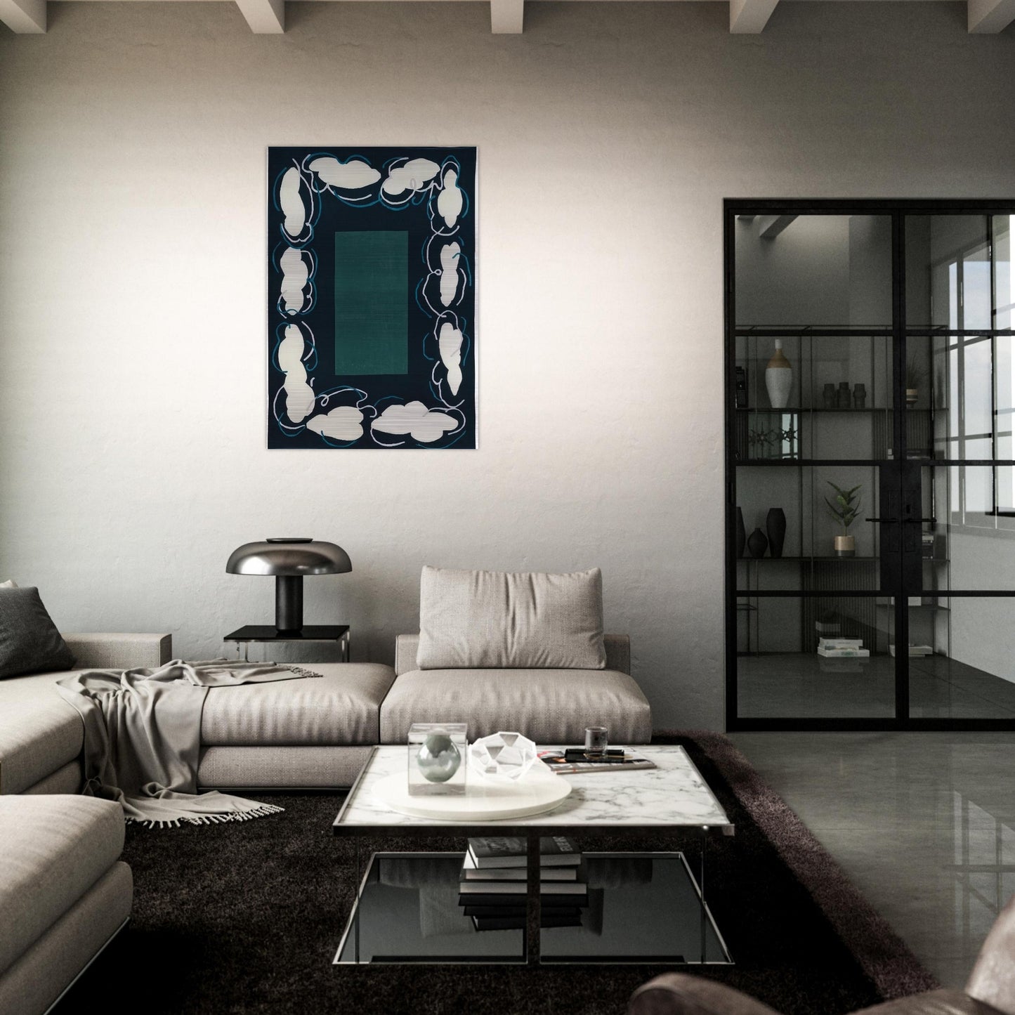Cielo Par Terra - 1984 - Mario Schifano Brushed Aluminum Print - 70x100 cm / 28x40 inches | Mario Schifano Aluminum Print | Mario Schifano Prints